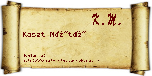 Kaszt Máté névjegykártya